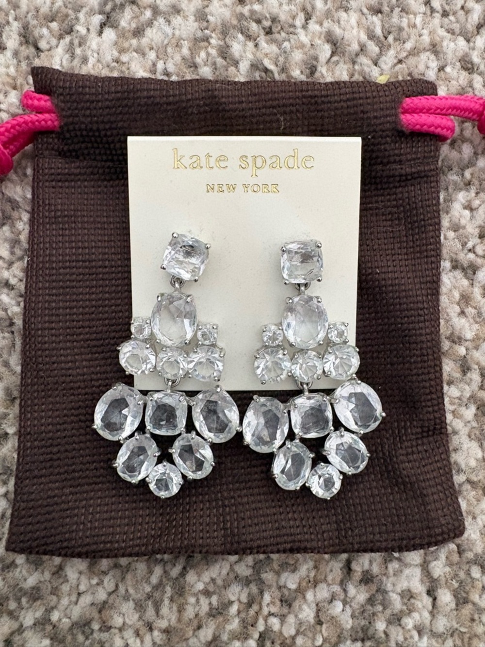 Kate‎ Spade New York Glitzy Gems Chandelier Drop Earrings Silver Bride Wedding